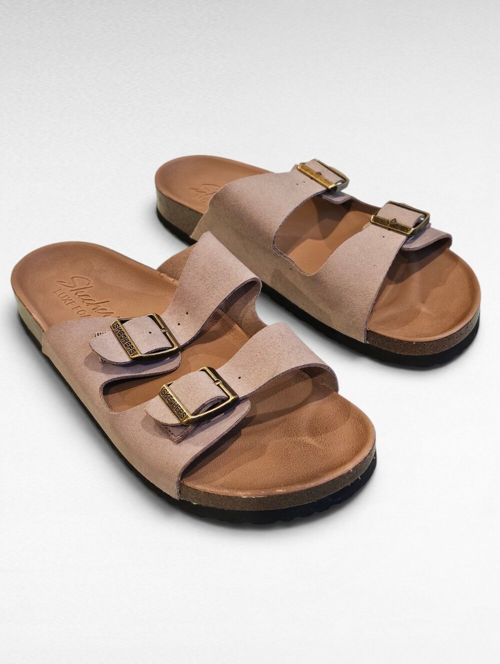 Skechers Two Strap Sandals Taupe Size 8 - Picture 6 of 15